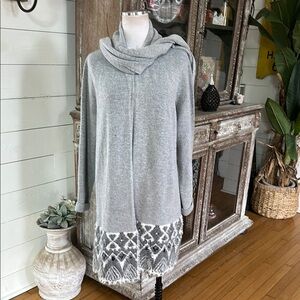 GOTTARDI COLLECTION MADE IN ITALY GRAY LONG CARDIGAN SWEATER XL